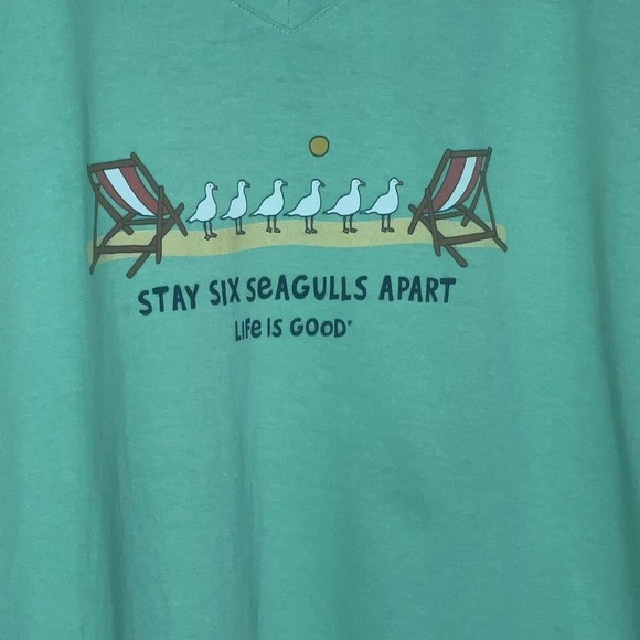 Life is Good Womens Crusher T Tshirt Light Green Large - Picture 4 of 6